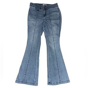 High Waisted Denim Flared Jeans